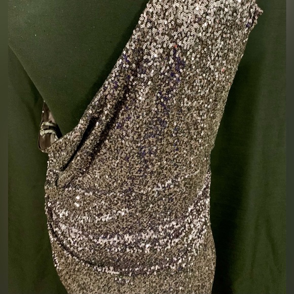 Lauren by Ralph Lauren Evening | Pastel purple sequin cocktail dress | Size: 16 - Picture 5 of 8